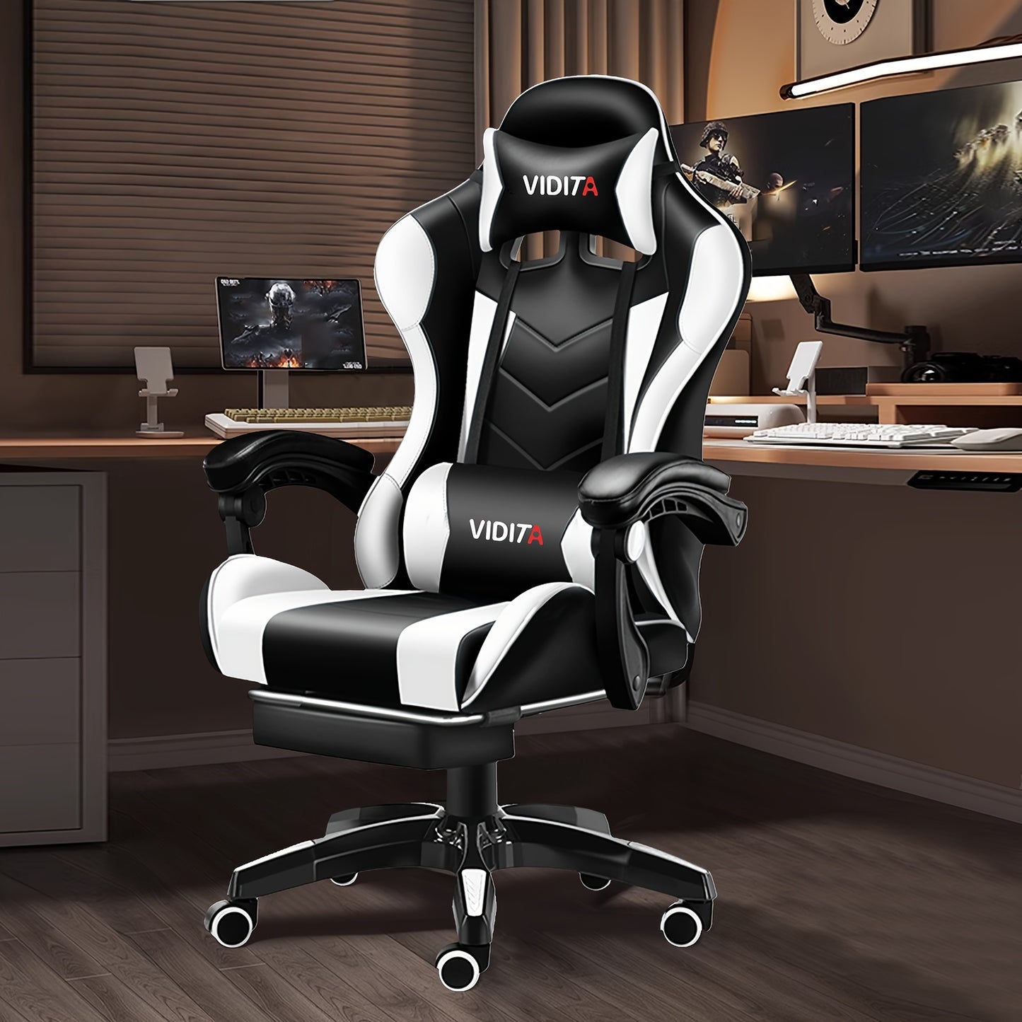 Ergonomic Racing Style PC Office Chair - Lumbar Support Gaming Chair for Adults and Teens