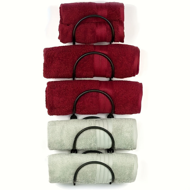 5pcs Versatile Towel Rack Set - Multi-Layered, Space-Saving, Wall-Mounted Design For Bathroom Organization And Living Room Wine Display, Chic Home Decor Accent - Cosy