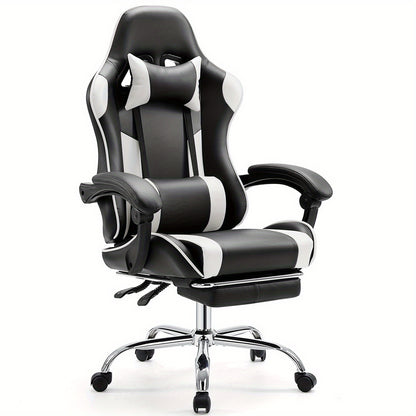 Computer Gaming Chair High Back, Ergonomic Office Seat with Flip-up Armrest, Wheeled Video Gamchair for Adults