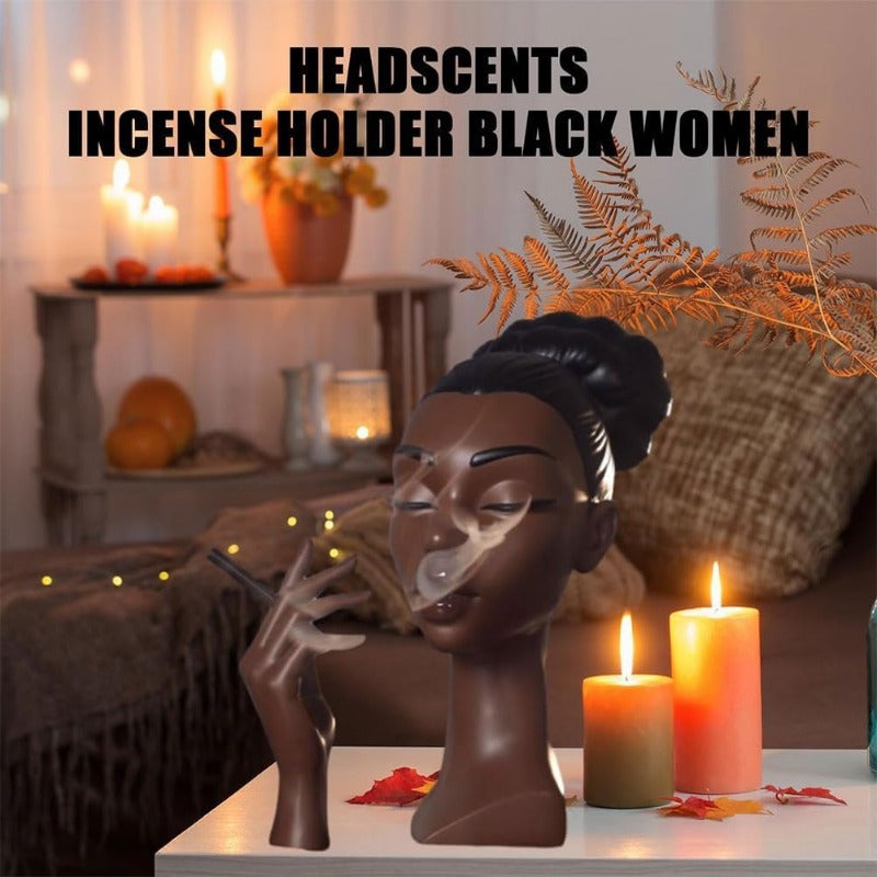 Solange-Inspired Black Woman Face Incense Holder - Unique Handcrafted Home Decor Gift for Room, Aromatic Incense Burner with Exquisite Design, Perfect for Meditation And Relaxation