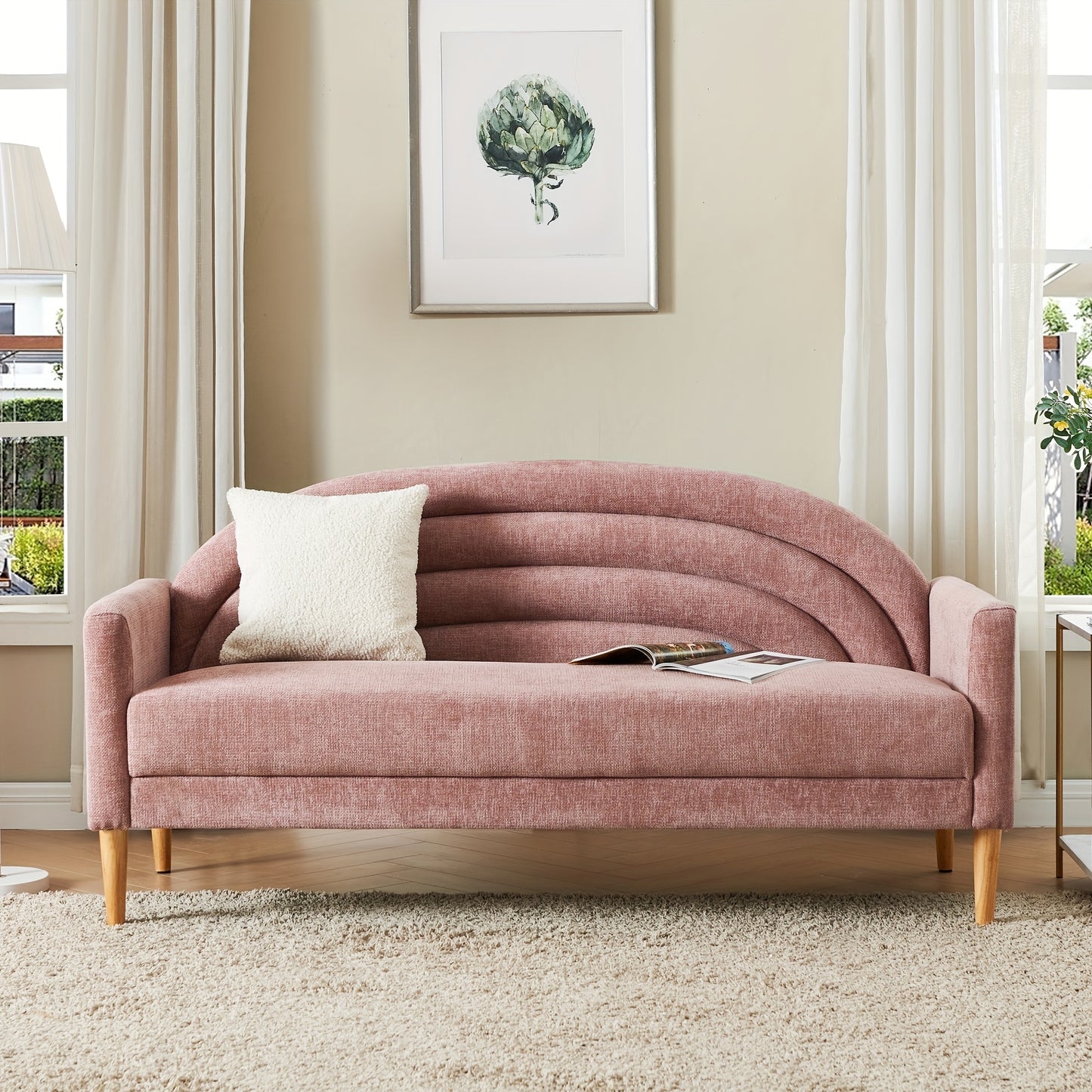 pink sofa