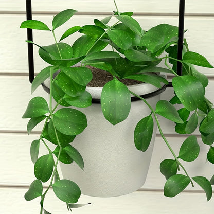 1set Metal Adjustable Hanging Planters with 4pcs Plastic Pots, Rail for Indoor Window & Ceiling Herb Garden, Wall Plant Hanger  - Cosy