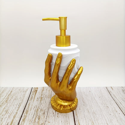 Golden Finger Design Resin Soap Dispenser - Mercury-Free, Freestanding Bathroom Accessory for Lotion & Shampoo, Soap Dispenser Bathroom