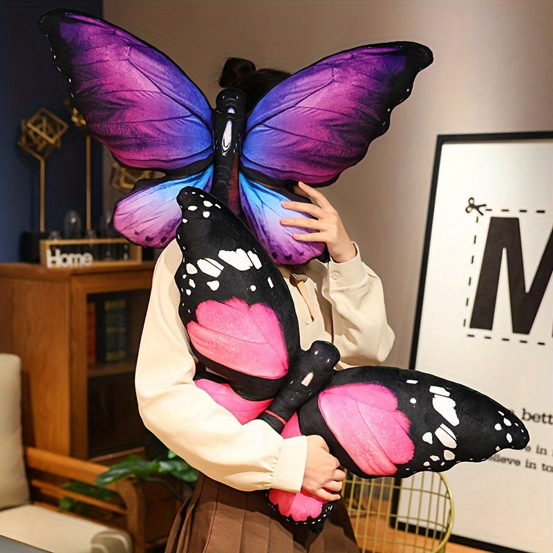 50cm/19.68in Simulated Butterfly Pillow 3D Printed Butterfly Throw Pillow Lifelike Butterfly Plush Toy Sofa, Bedroom Decoration Pillow Halloween Christmas Gift