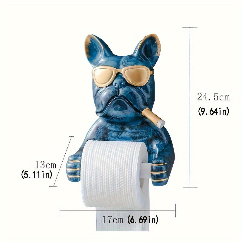 1Pc Adhesive Wall Mount Toilet Paper Holders Dogs Toilet Roll Holder Resin Roll Paper Holder Bathroom Home Apartment Decoration - Cosy