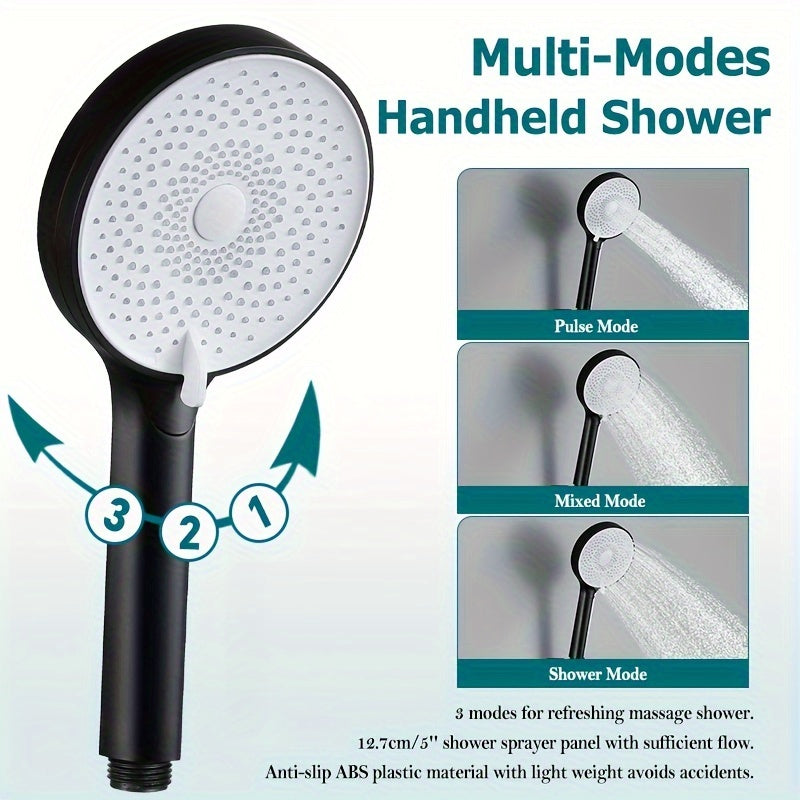 10-Inch High-Pressure Rainfall Showerhead Combo - Experience Luxurious Showering with 3-Mode Handheld Shower, 12-Inch Adjustable Extension Arm, and 3-Way Shower Toggle Valve - Includes Extra Long 71-Inch Hose and Extension Shower Bracket in Black - Cosy