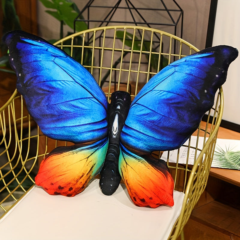 50cm/19.68in Simulated Butterfly Pillow 3D Printed Butterfly Throw Pillow Lifelike Butterfly Plush Toy Sofa, Bedroom Decoration Pillow Halloween Christmas Gift