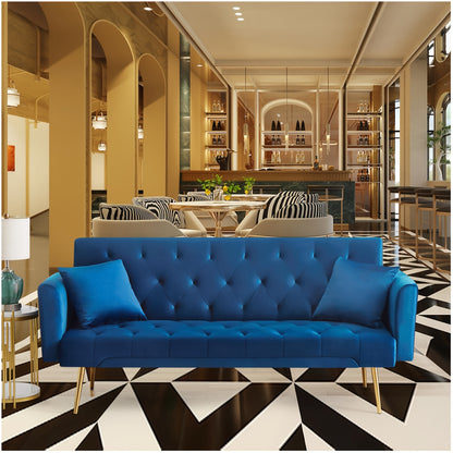 blue single sofa