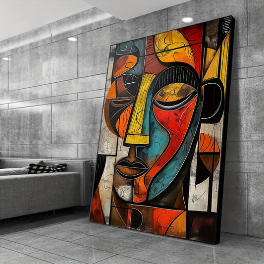 1pc, 31.49x47.24in/80x120cm, Modern Abstract African Art Print, Frameless Canvas Wall Art, Vibrant Colors, Artistic Decor for Living Room and Bedroom, No Power Required