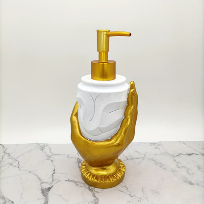 Golden Finger Design Resin Soap Dispenser - Mercury-Free, Freestanding Bathroom Accessory for Lotion & Shampoo, Soap Dispenser Bathroom