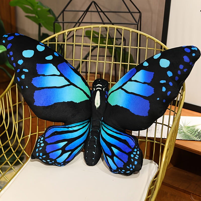 50cm/19.68in Simulated Butterfly Pillow 3D Printed Butterfly Throw Pillow Lifelike Butterfly Plush Toy Sofa, Bedroom Decoration Pillow Halloween Christmas Gift