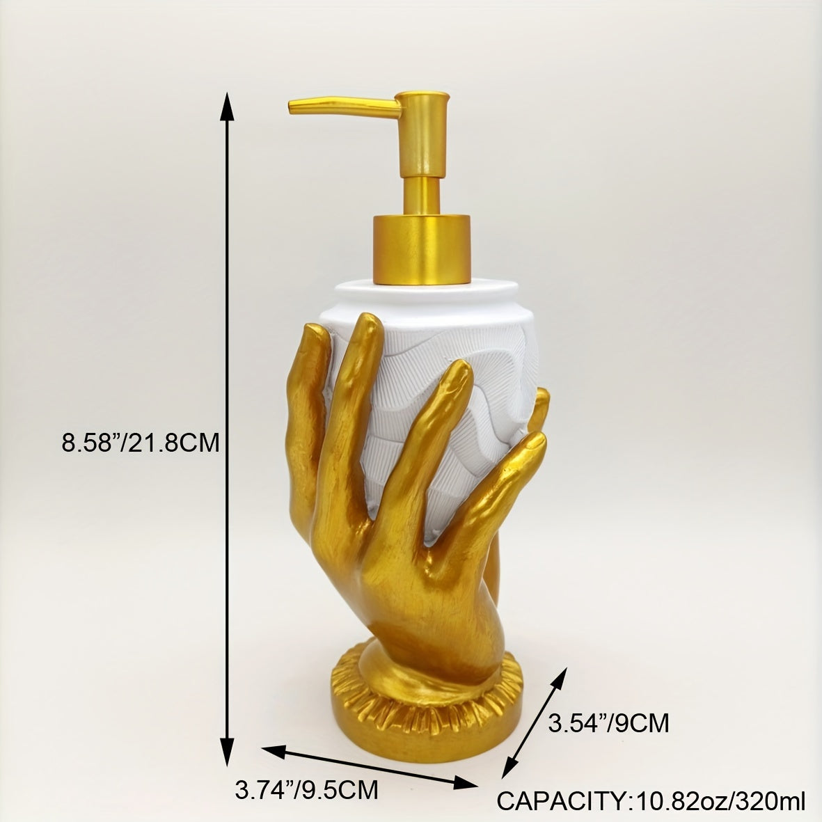 Golden Finger Design Resin Soap Dispenser - Mercury-Free, Freestanding Bathroom Accessory for Lotion & Shampoo, Soap Dispenser Bathroom