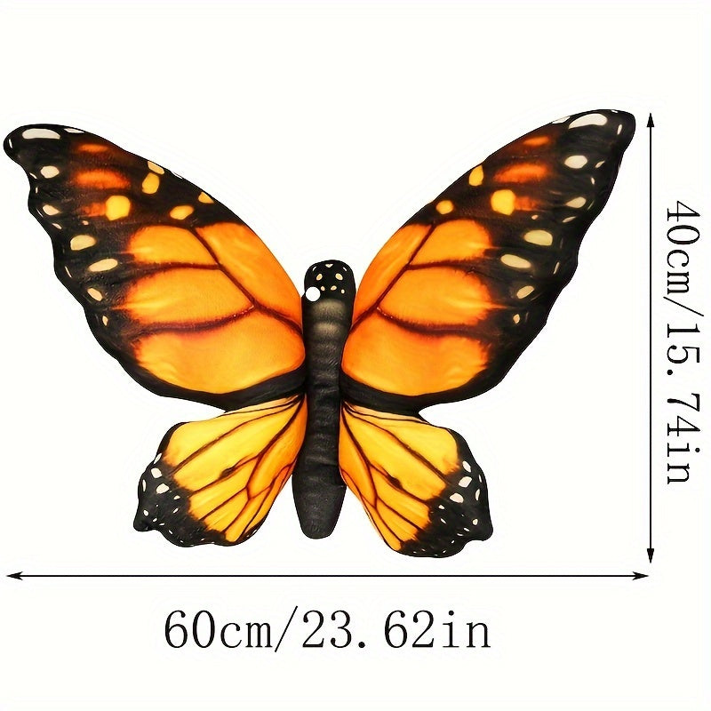 50cm/19.68in Simulated Butterfly Pillow 3D Printed Butterfly Throw Pillow Lifelike Butterfly Plush Toy Sofa, Bedroom Decoration Pillow Halloween Christmas Gift