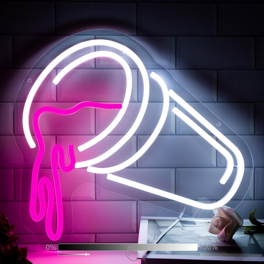 Double Cups Neon Sign For Wall Decor, Dimmable Pink Neon LED Lights Signs For Bar Man Cave, Neon Light Up Signs For Bedroom Pub Bar Accessories Decorations Aesthetic, Birthday Neon Sign Gifts